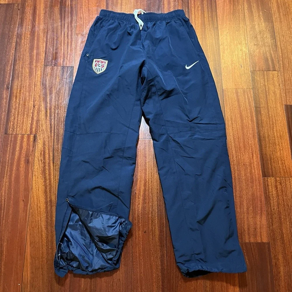 VINTAGE Nike Track Pants Mens Blue Large 30x32 US Soccer Drawstring Y2K 90s READ